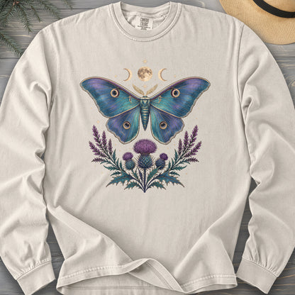 Luna Moth Thistle Bouquet Comfort Colors 6014 Long Sleeve