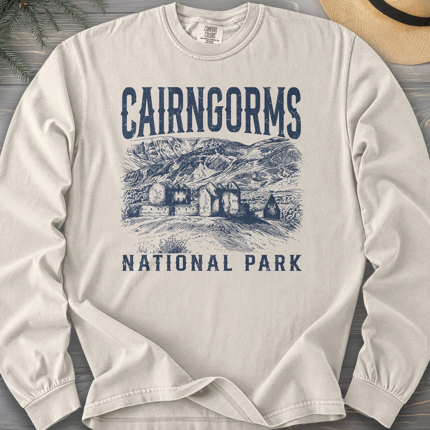 Cairngorms National Park Sketch Comfort Colors 6014 Long Sleeve