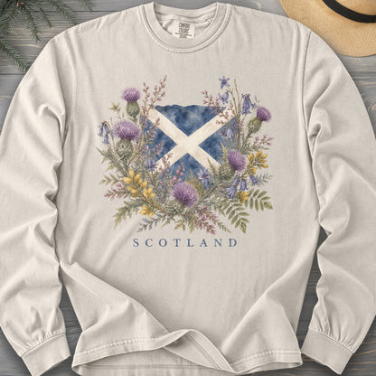 Botanical Scotland Flag Comfort Colors 6014 Long Sleeve