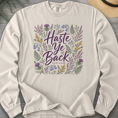 Haste Ye Back Scotland Comfort Colors 6014 Long Sleeve