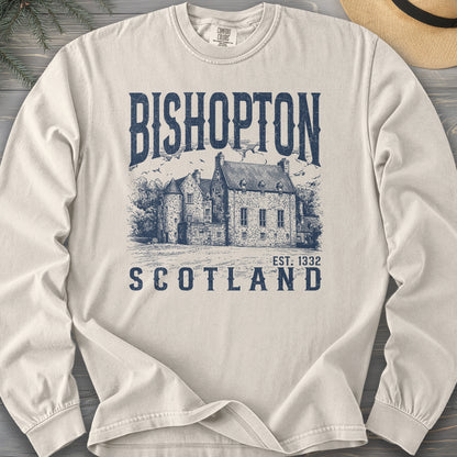 Bishopton Scotland Sketch Comfort Colors 6014 Long Sleeve