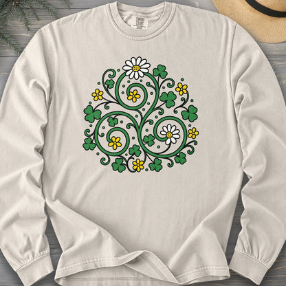 Celtic Shamrock Triskele Comfort Colors 6014 Long Sleeve