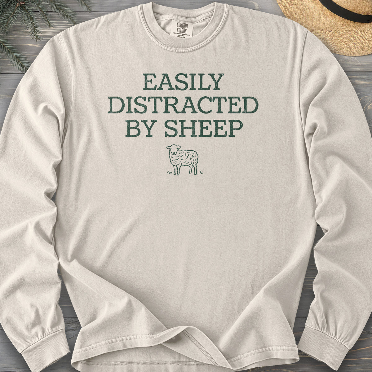 Easily Distracted By Sheep Comfort Colors 6014 Long Sleeve