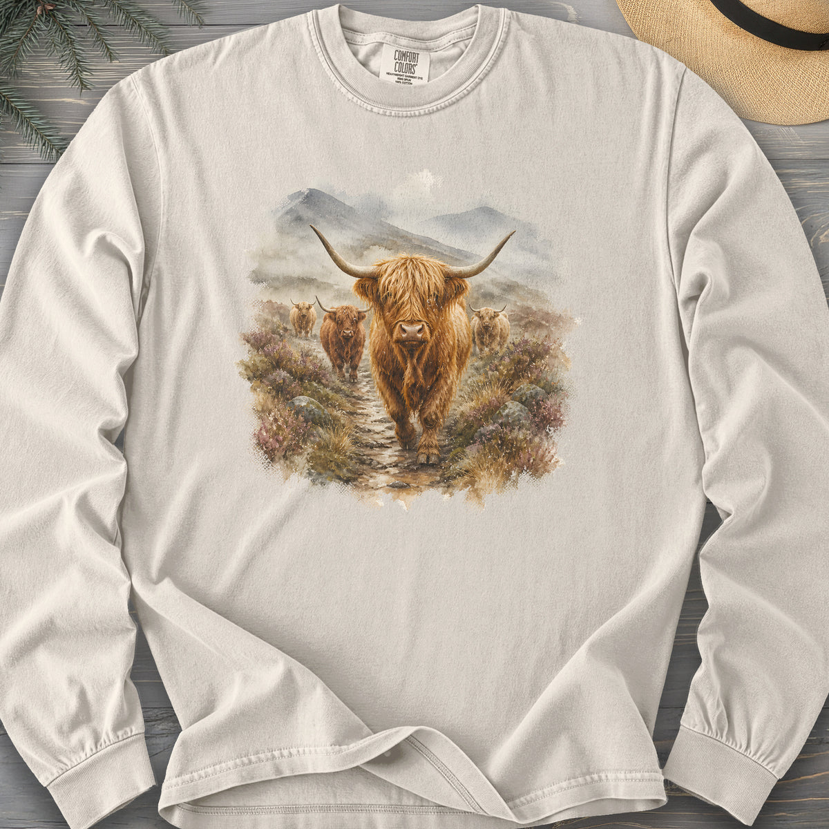 Watercolor Coos Comfort Colors 6014 Long Sleeve