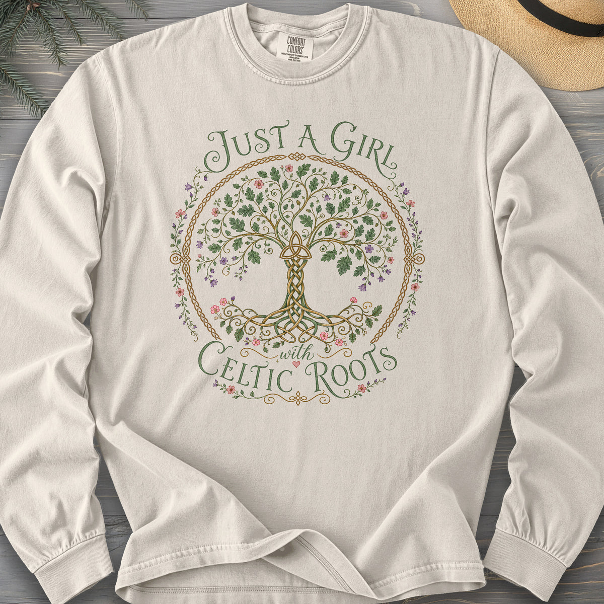 Just A Girl Celtic Comfort Colors 6014 Long Sleeve