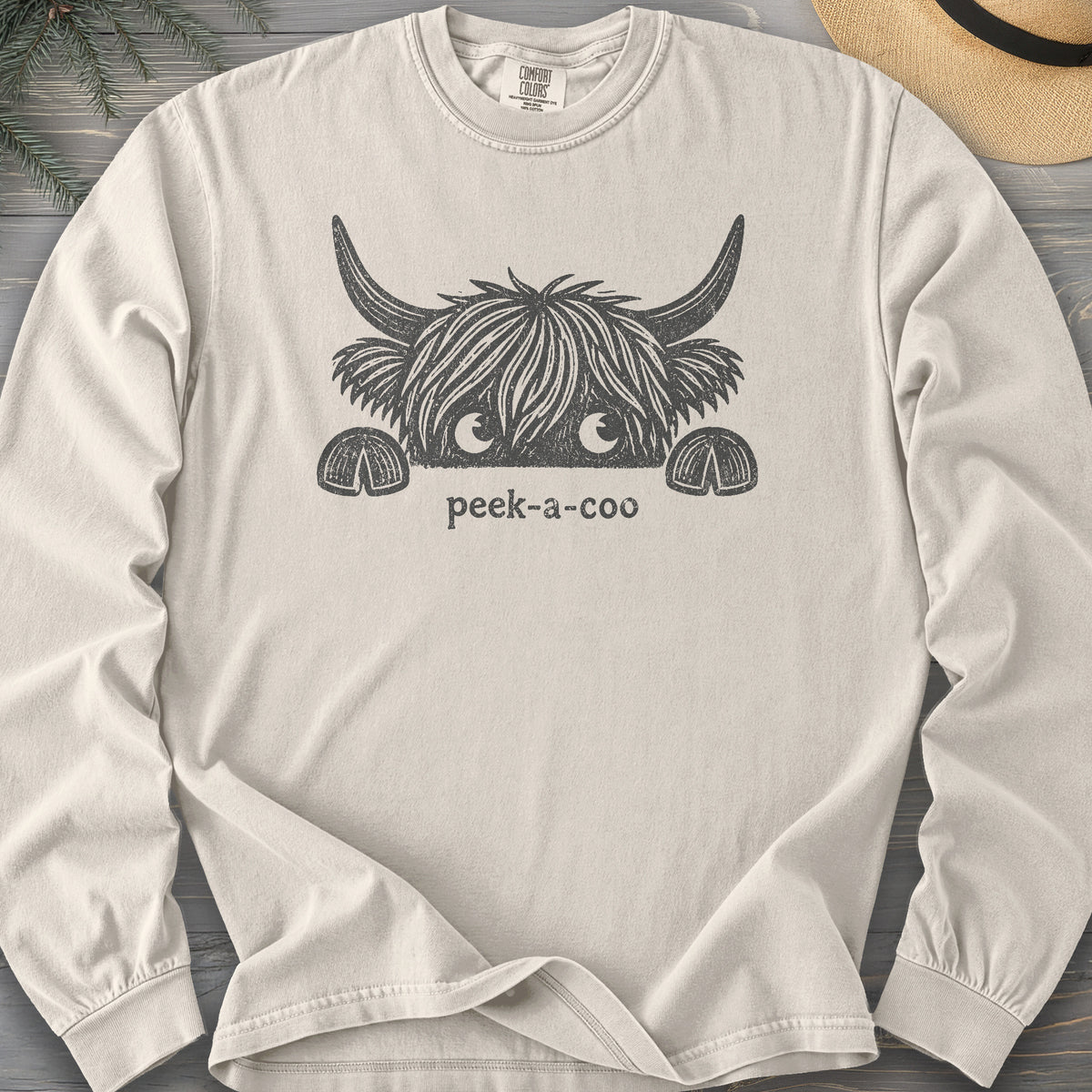 Peek-A-Coo Comfort Colors 6014 Long Sleeve