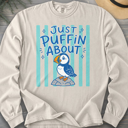 Just Puffin About Stripes Comfort Colors 6014 Long Sleeve