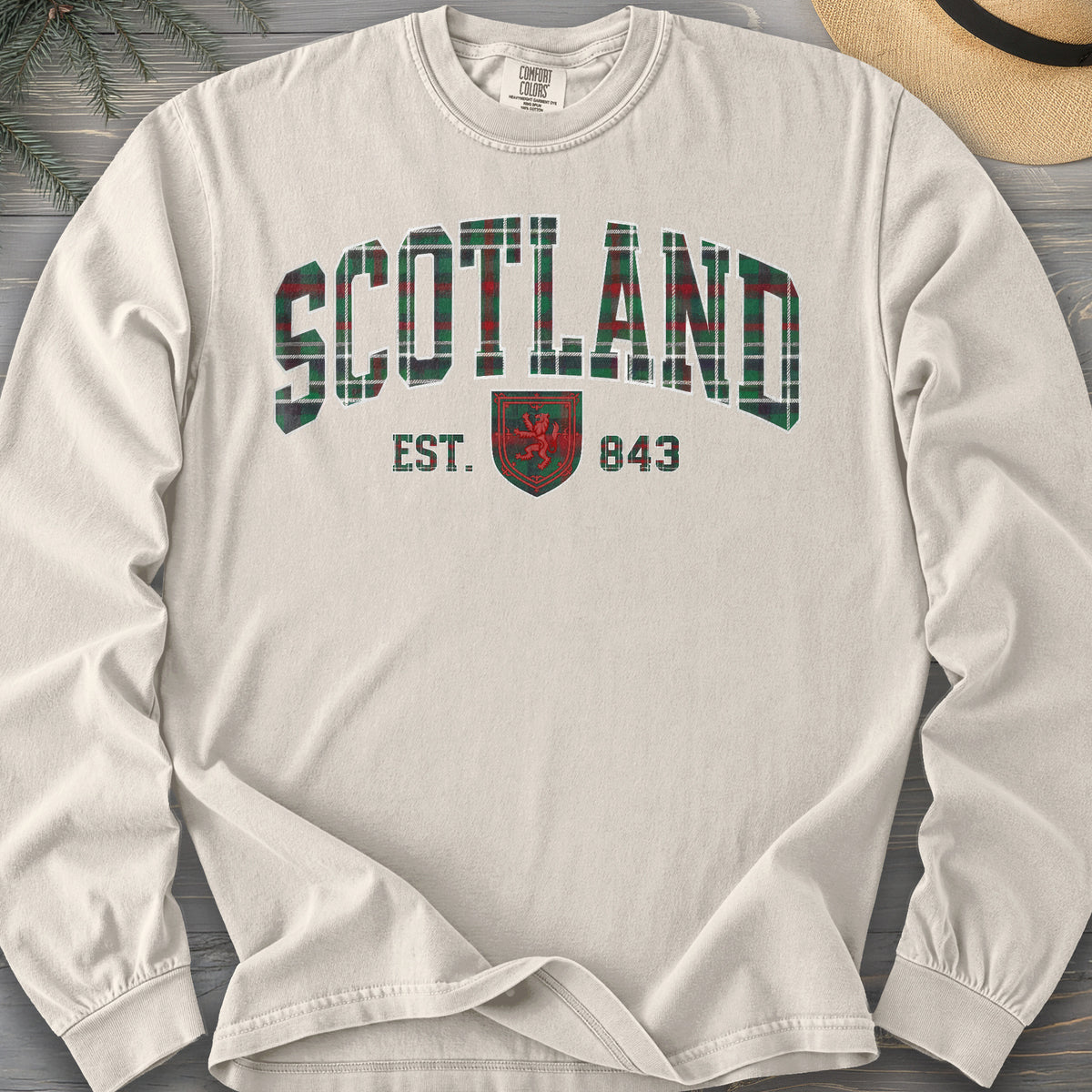 Scotland Plaid Varsity Long Sleeve Shirt