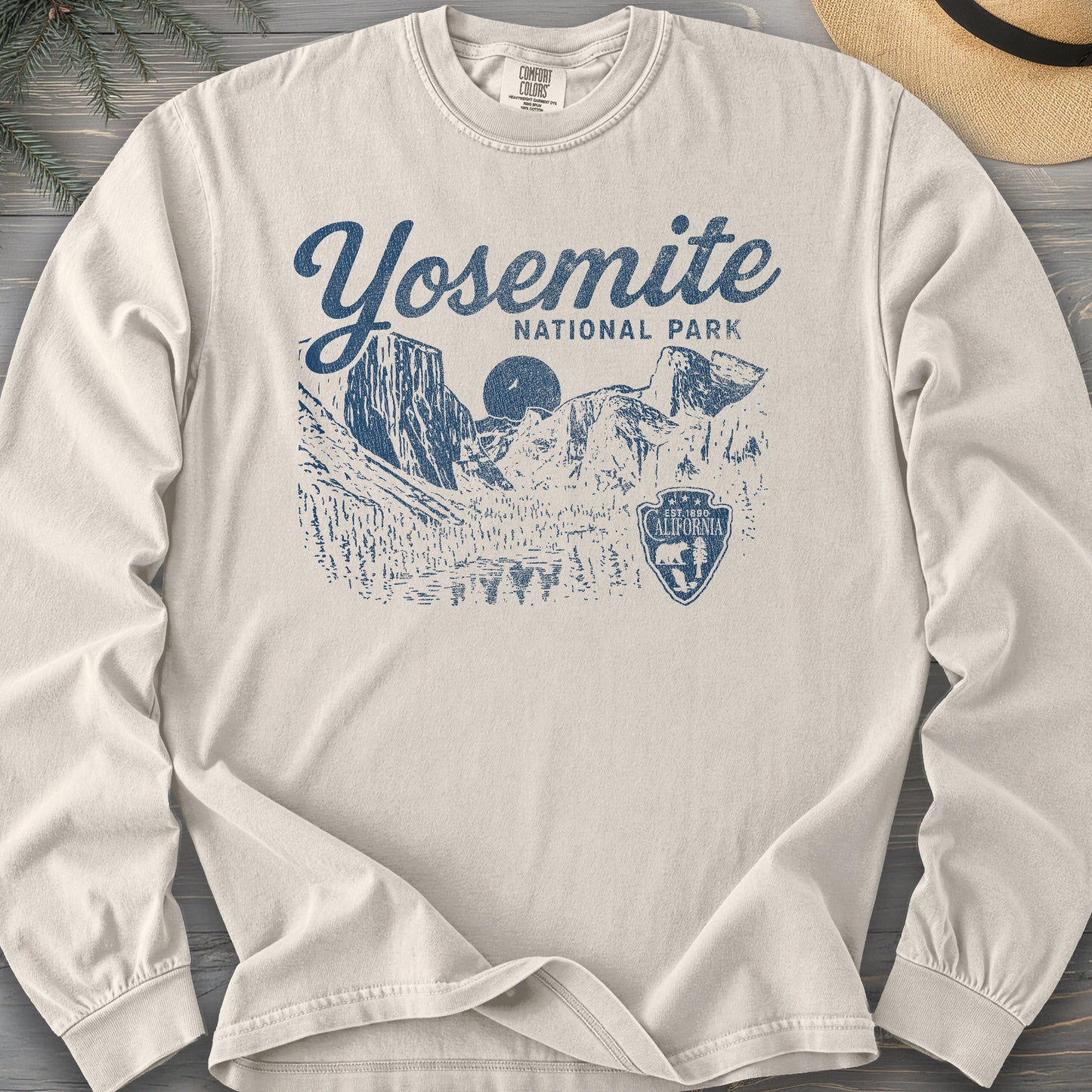 Yosemite National Park "Vintage Sketch" Long Sleeve Shirt