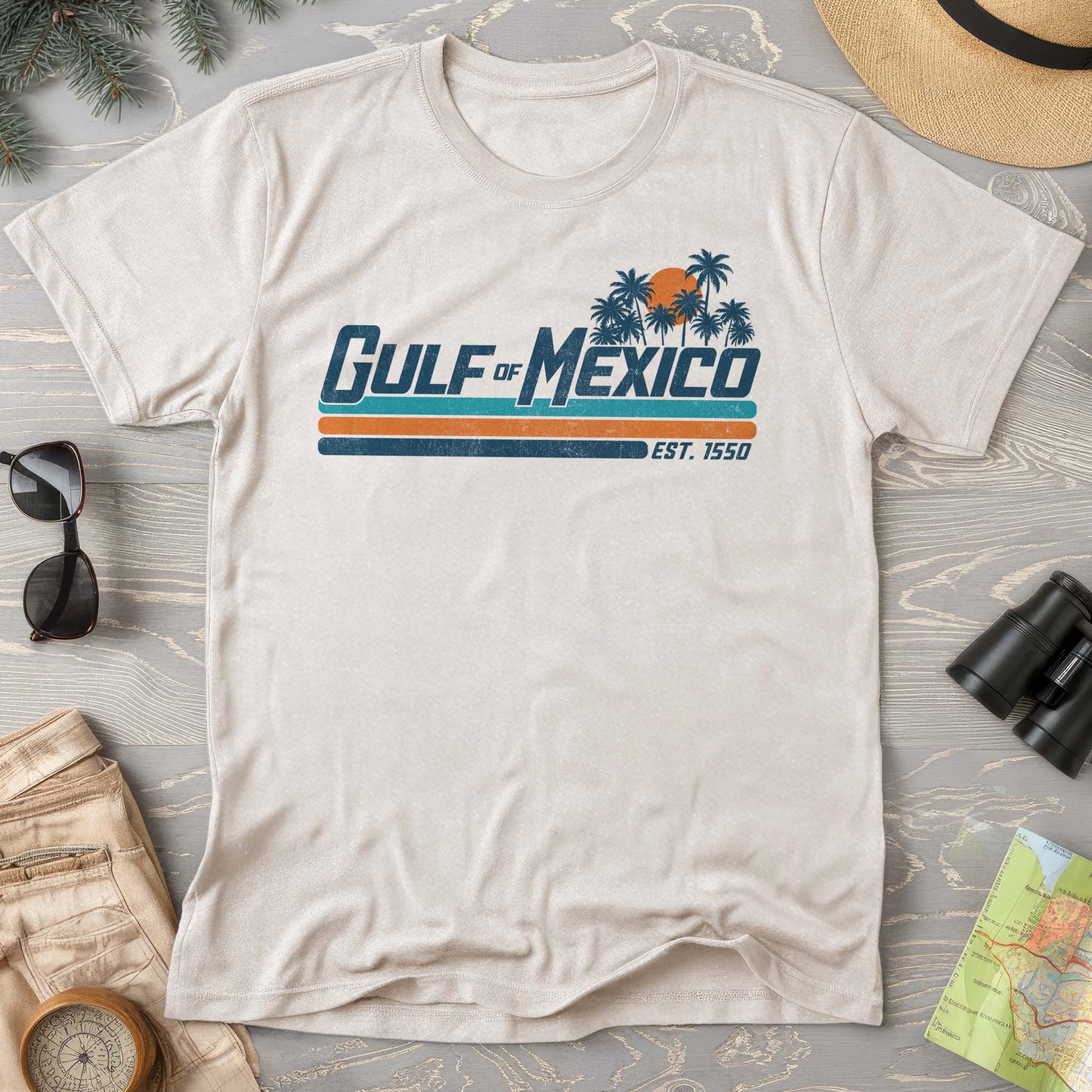 Gulf of Mexico Retro Stripe Comfort Colors T-Shirt