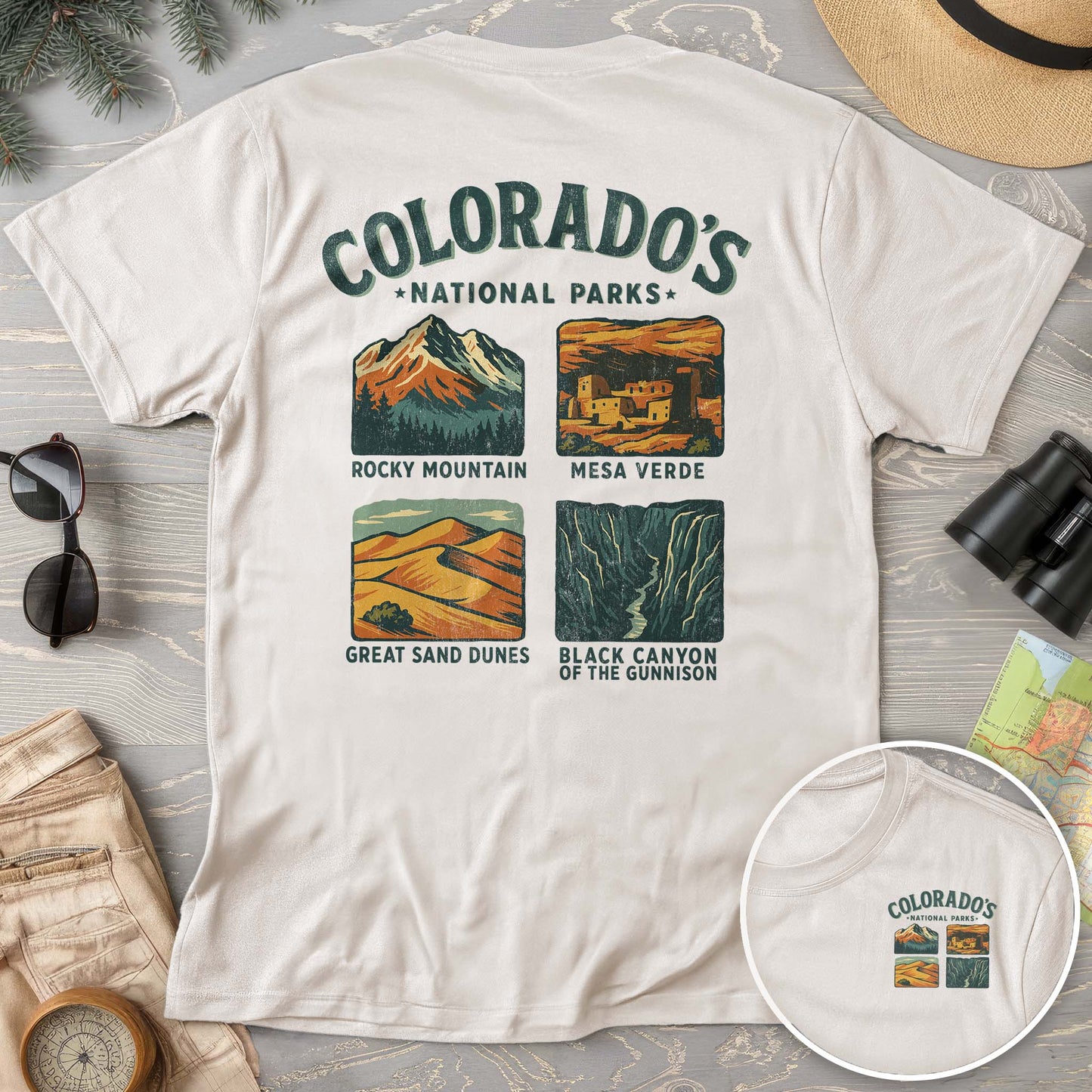 Colorado National Parks Front/Back Print Comfort Colors T-Shirt
