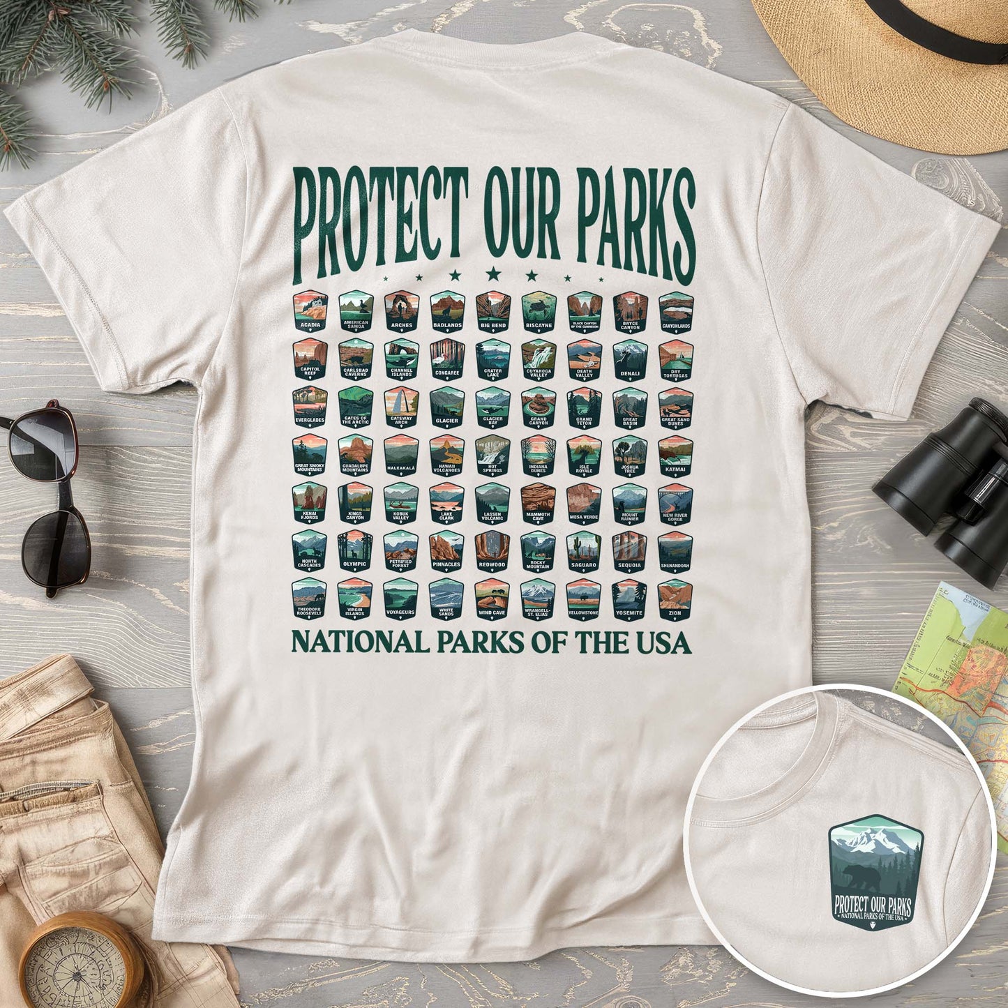 Protect our Parks Badges Back Print Comfort Colors T-Shirt