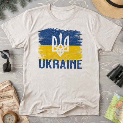 Ukraine Textured Trident Flag Comfort Colors T-Shirt