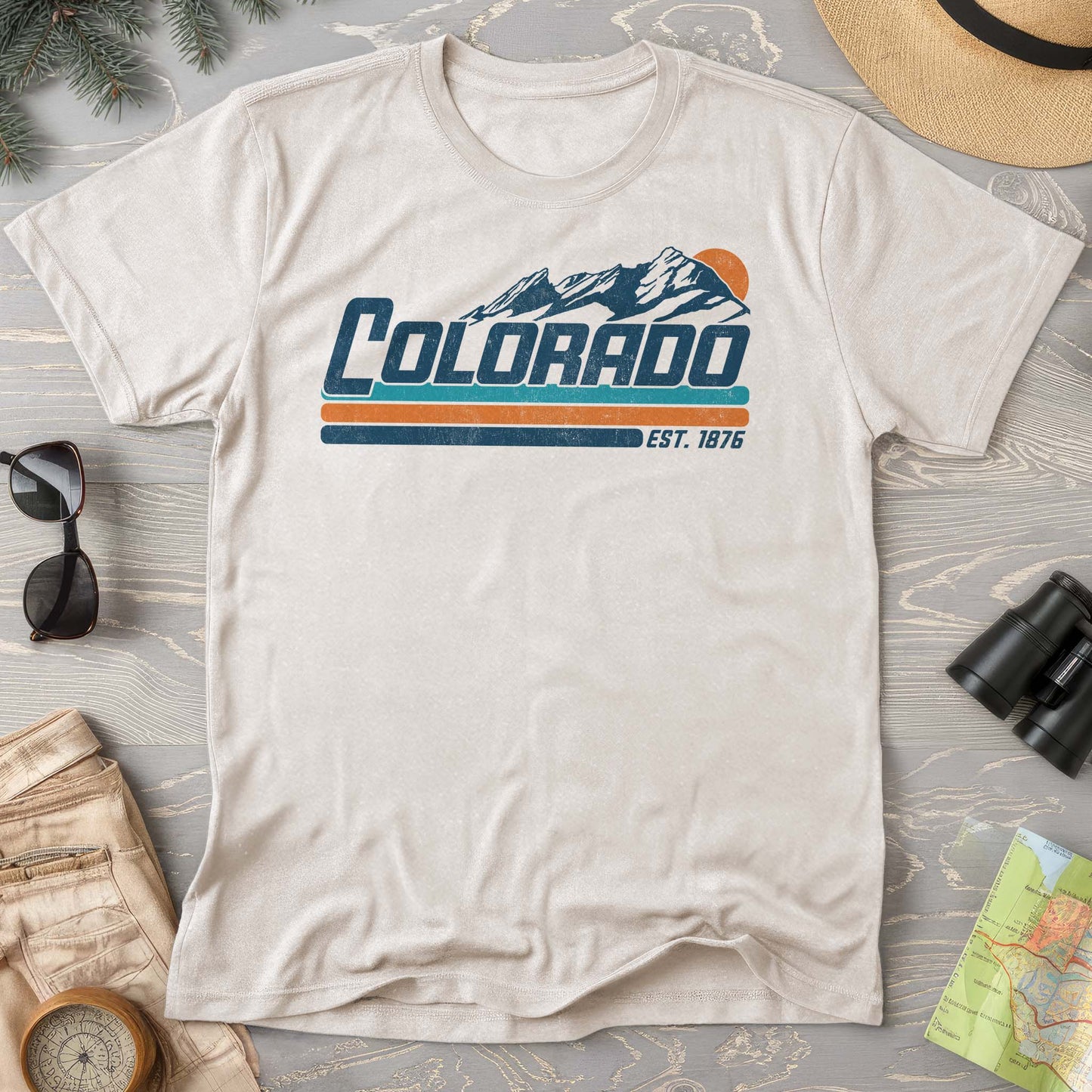 Colorado Retro Stripe Comfort Colors T-Shirt