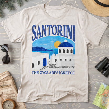 Santorini Greece "Big and Bold" Comfort Colors T-Shirt