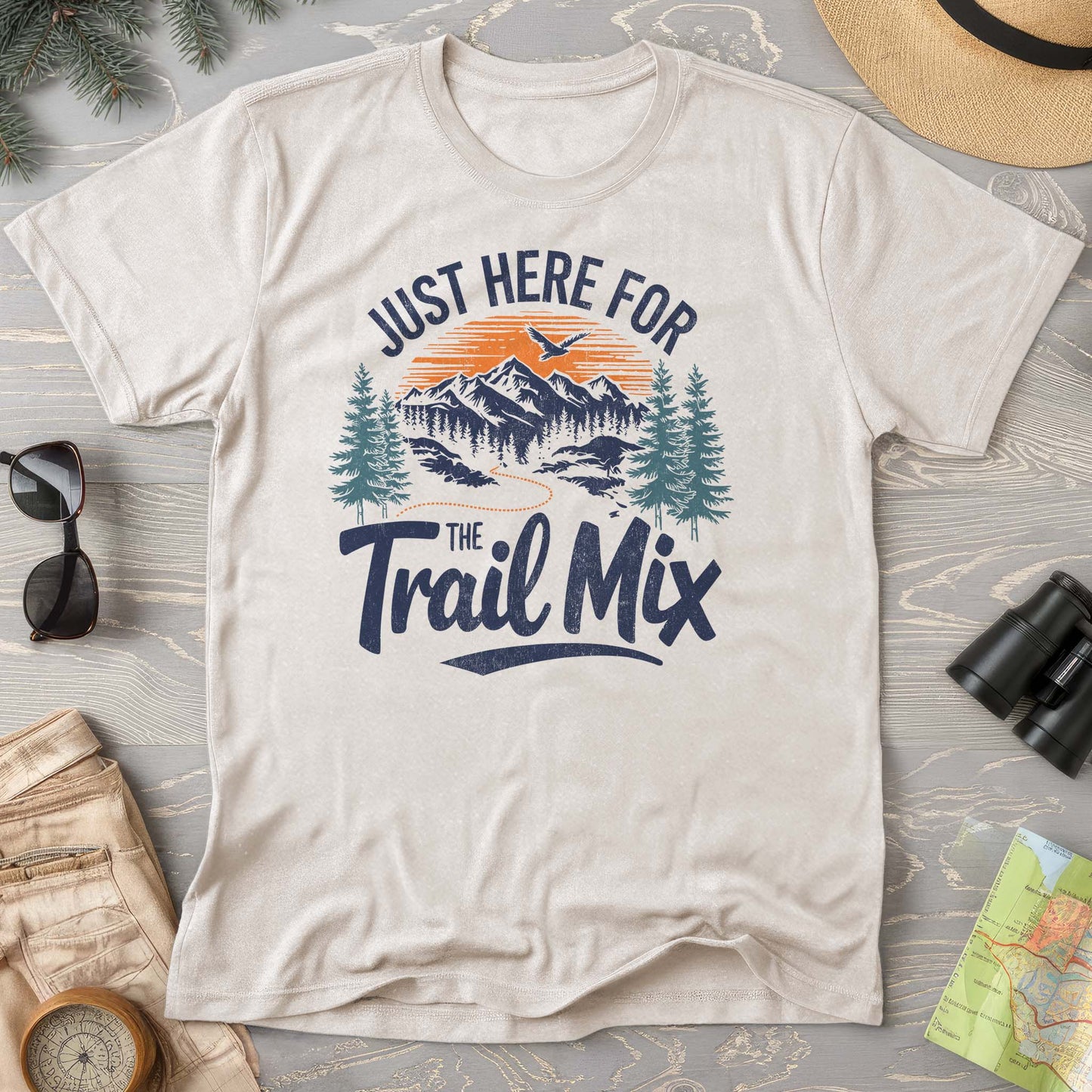 Hiking T-Shirt: Just Here for the Trail Mix