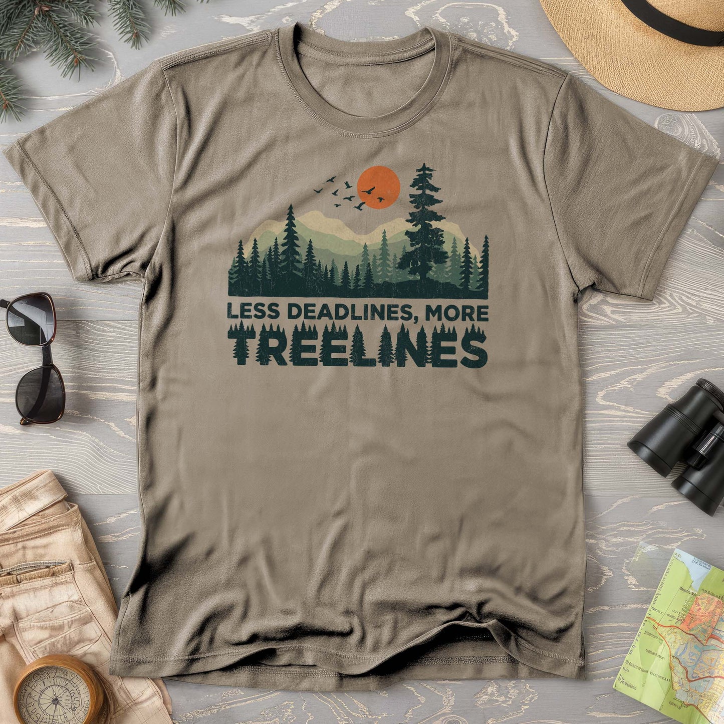 Less Deadlines More Treelines T-Shirt