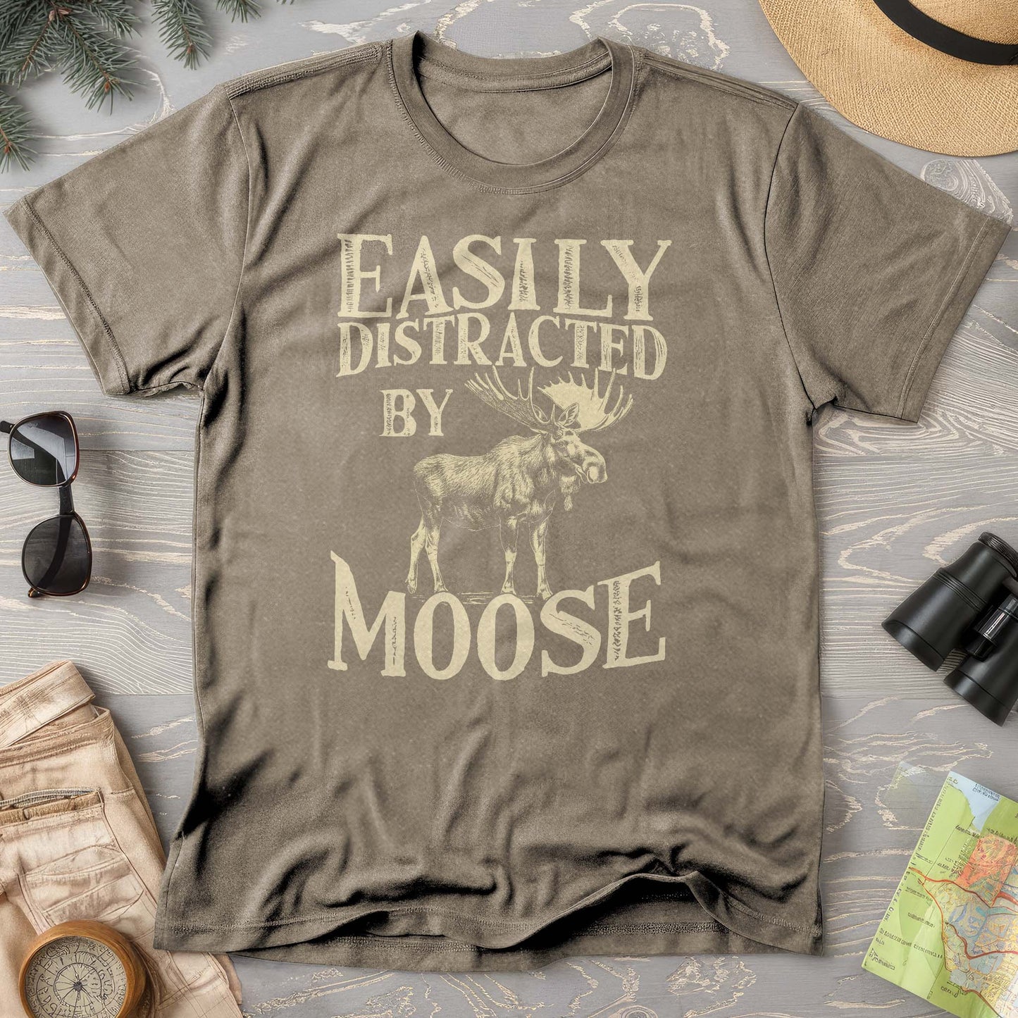 "Easily Distracted by Moose" Comfort Colors T-Shirt