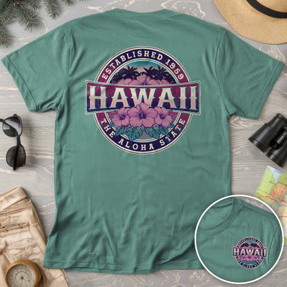 Hawaii Badge Front/Back Print Comfort Colors T-shirt