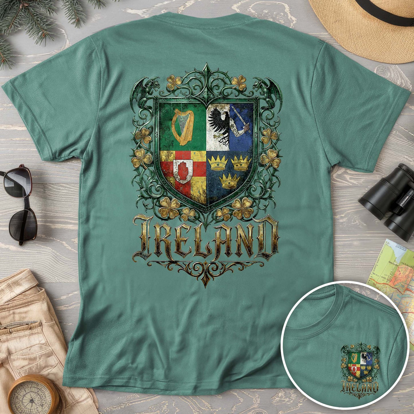 Irish Gothic Arms Front/Back Print Comfort Colors T-shirt