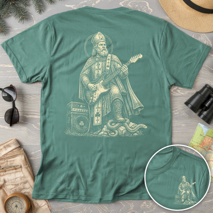 Saint Patrick Guitar Front/Back Print T-Shirt