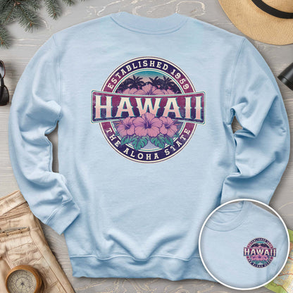 Hawaii Badge Front/Back Print Sweatshirt