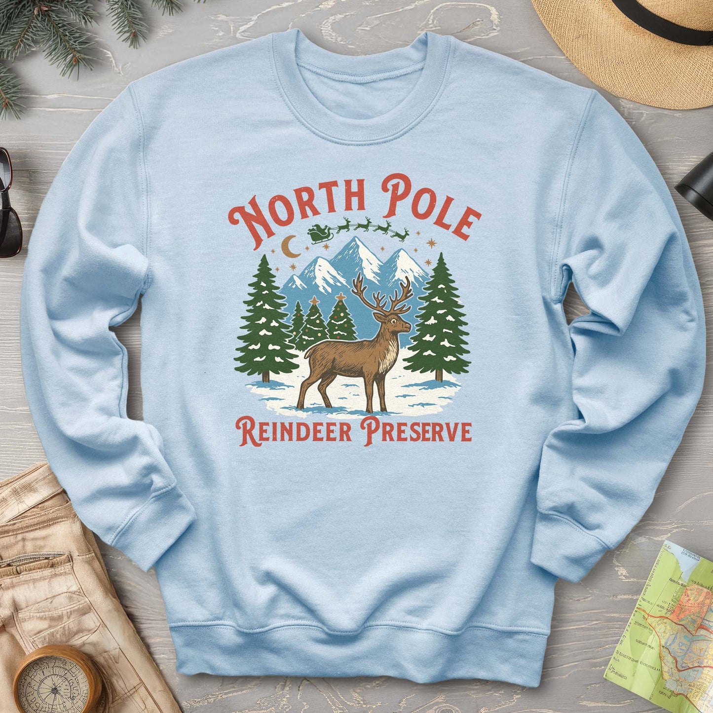 North Pole Reindeer Preserve Sweatshirt