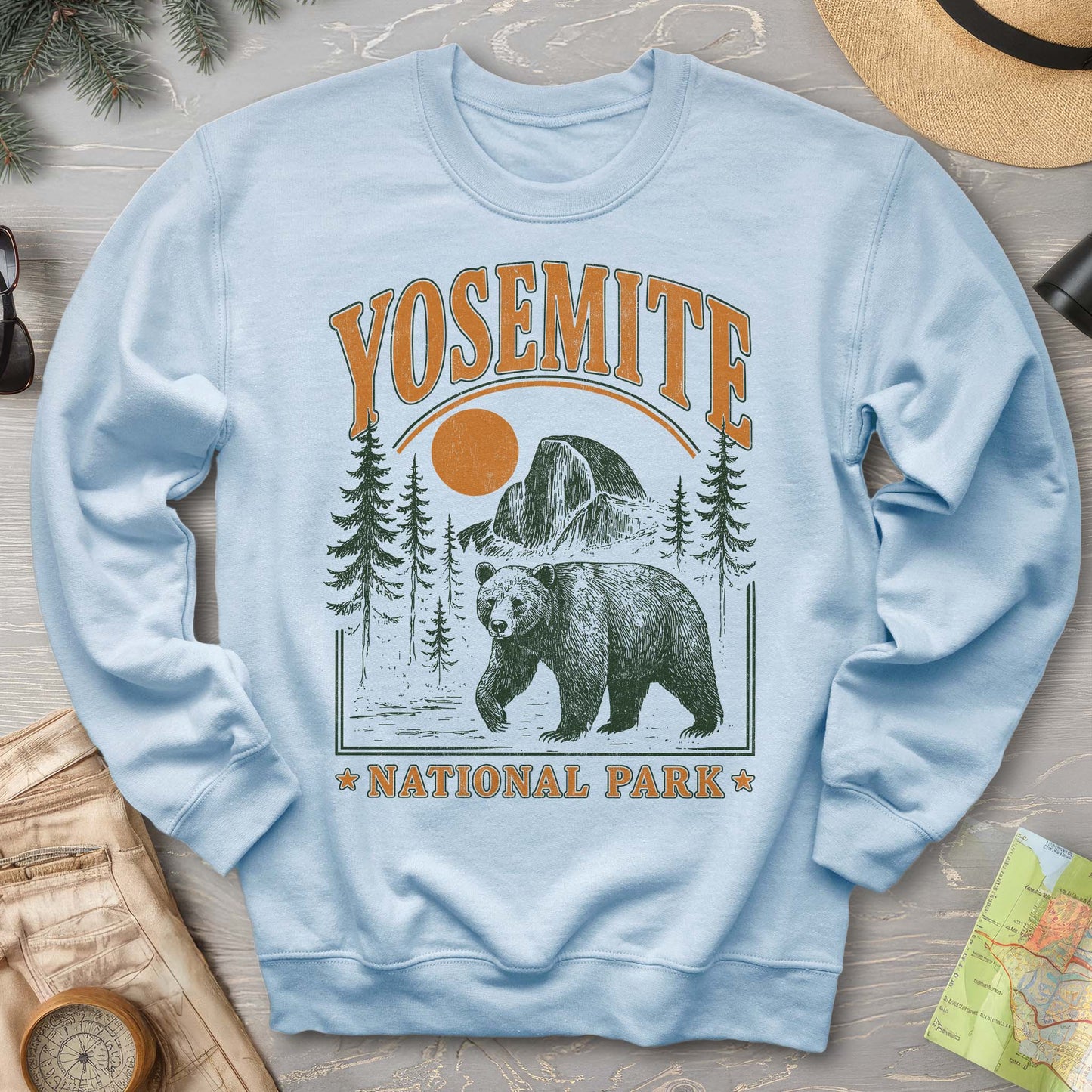 Yosemite National Park "Vintage El Capitan" Bear Sweatshirt