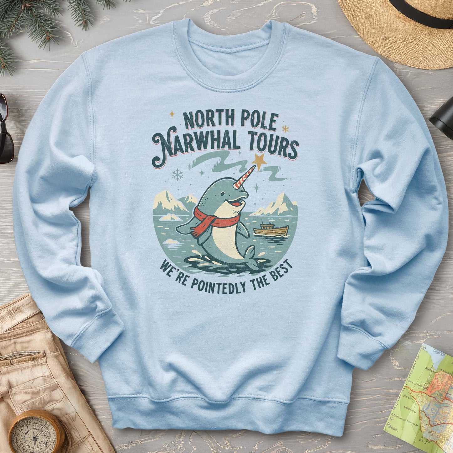 North Pole Narwhal Tours Sweatshirt
