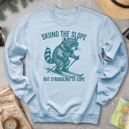 Skiing the Slope Raccoon Sweatshirt