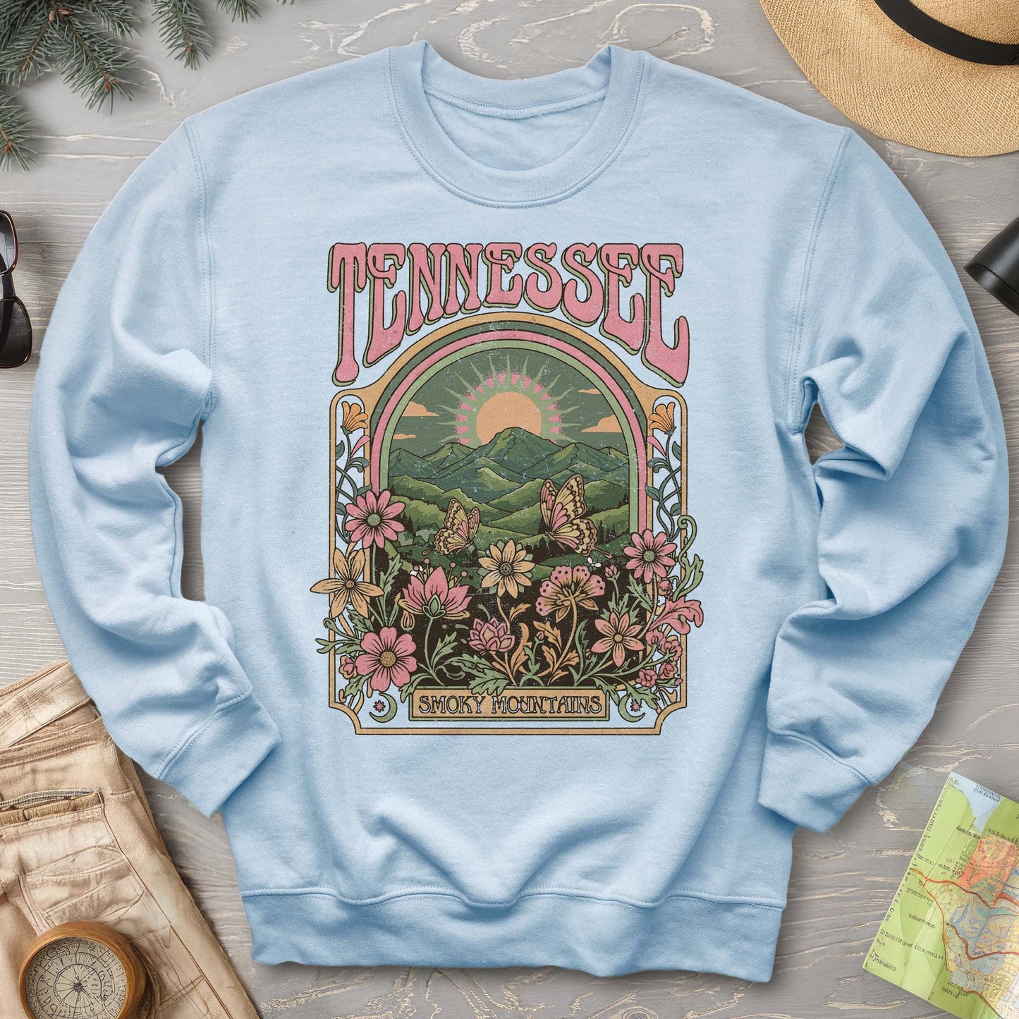 Tennessee Smoky Mountains Butterfly Sweatshirt