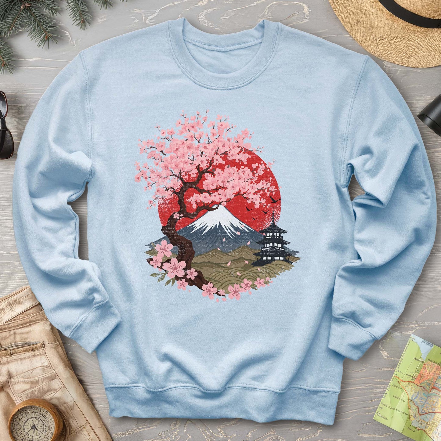Mount Fuji Cherry Blossoms Sweatshirt