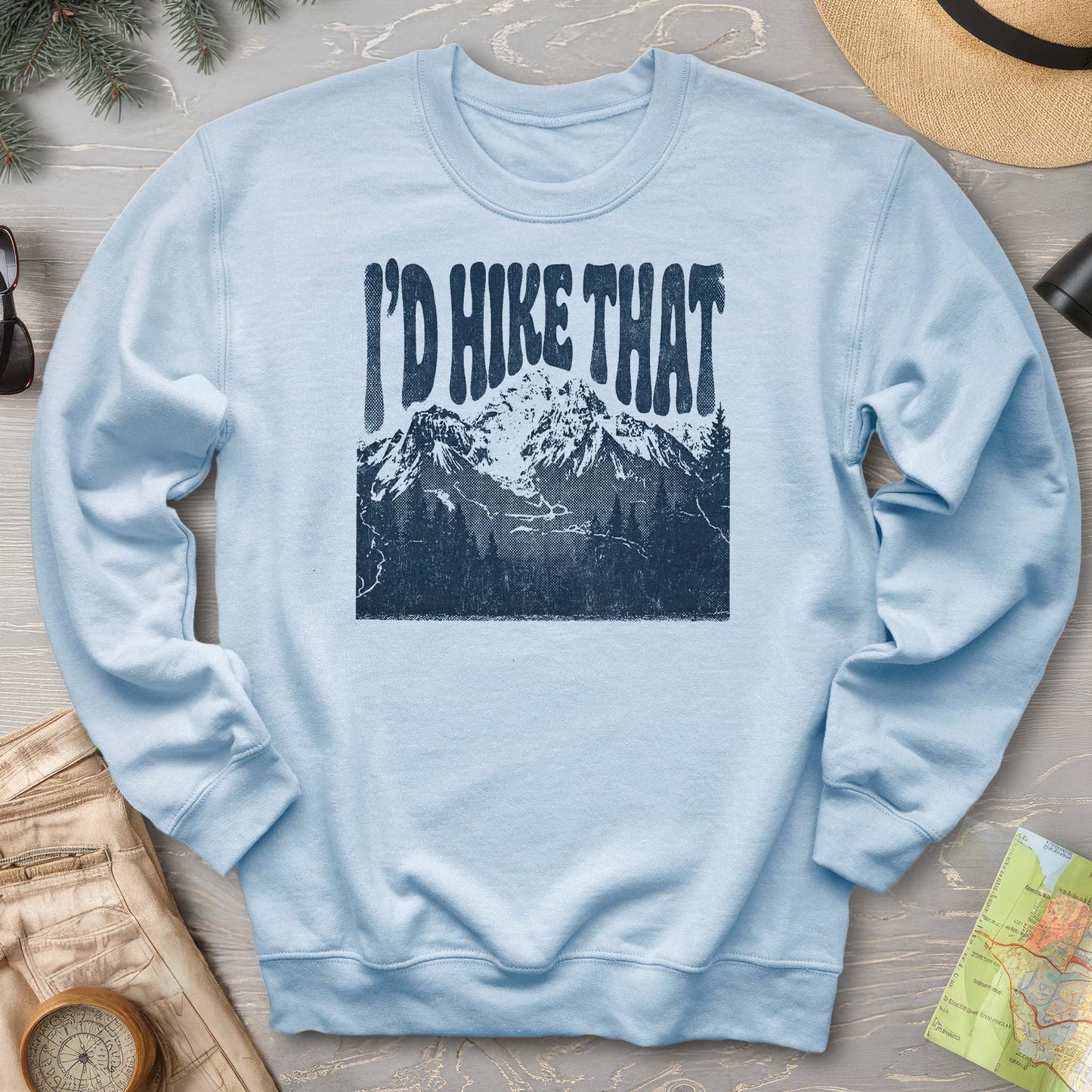 I'd Hike That Retro Sweatshirt
