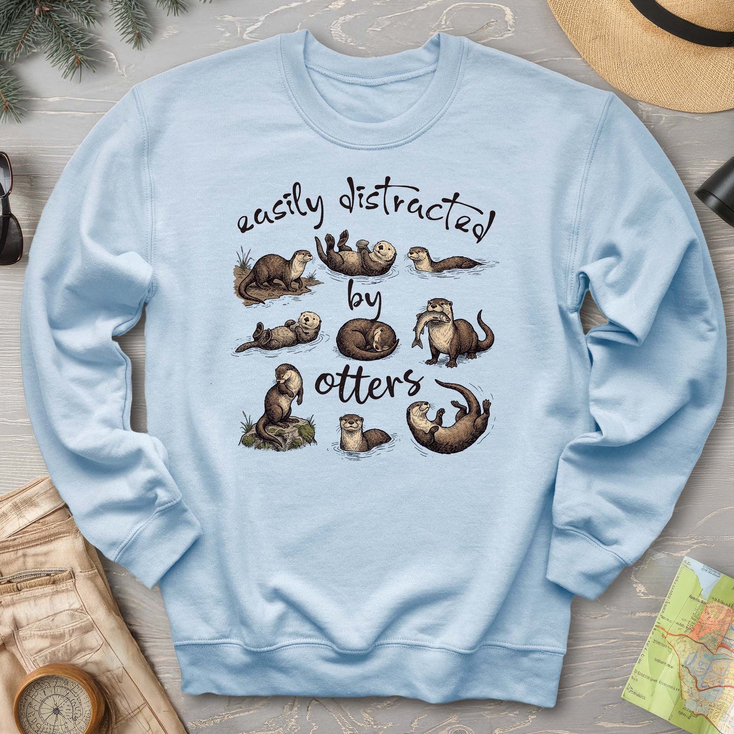 Easily Distracted By Otters Sweatshirt