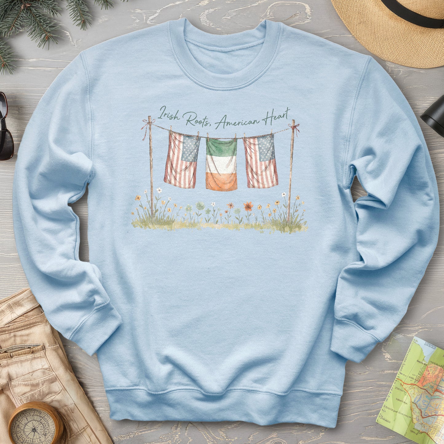 Irish Roots American Heart Sweatshirt