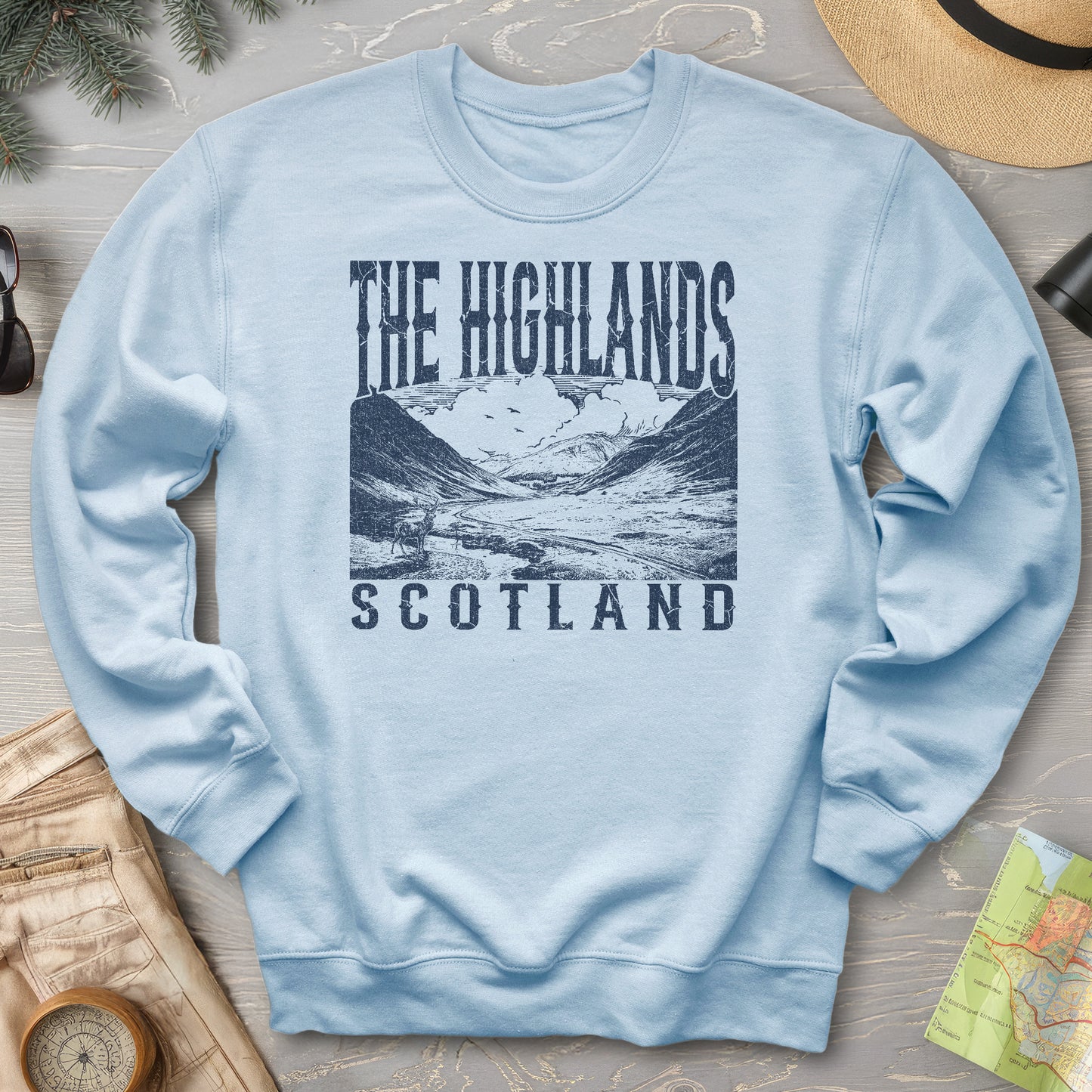 Highlands Scotland Sketch Sweatshirt