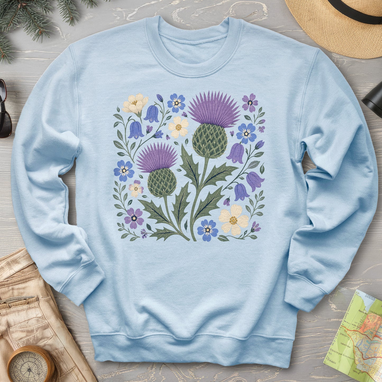 Scottish Thistle Floral Sweatshirt