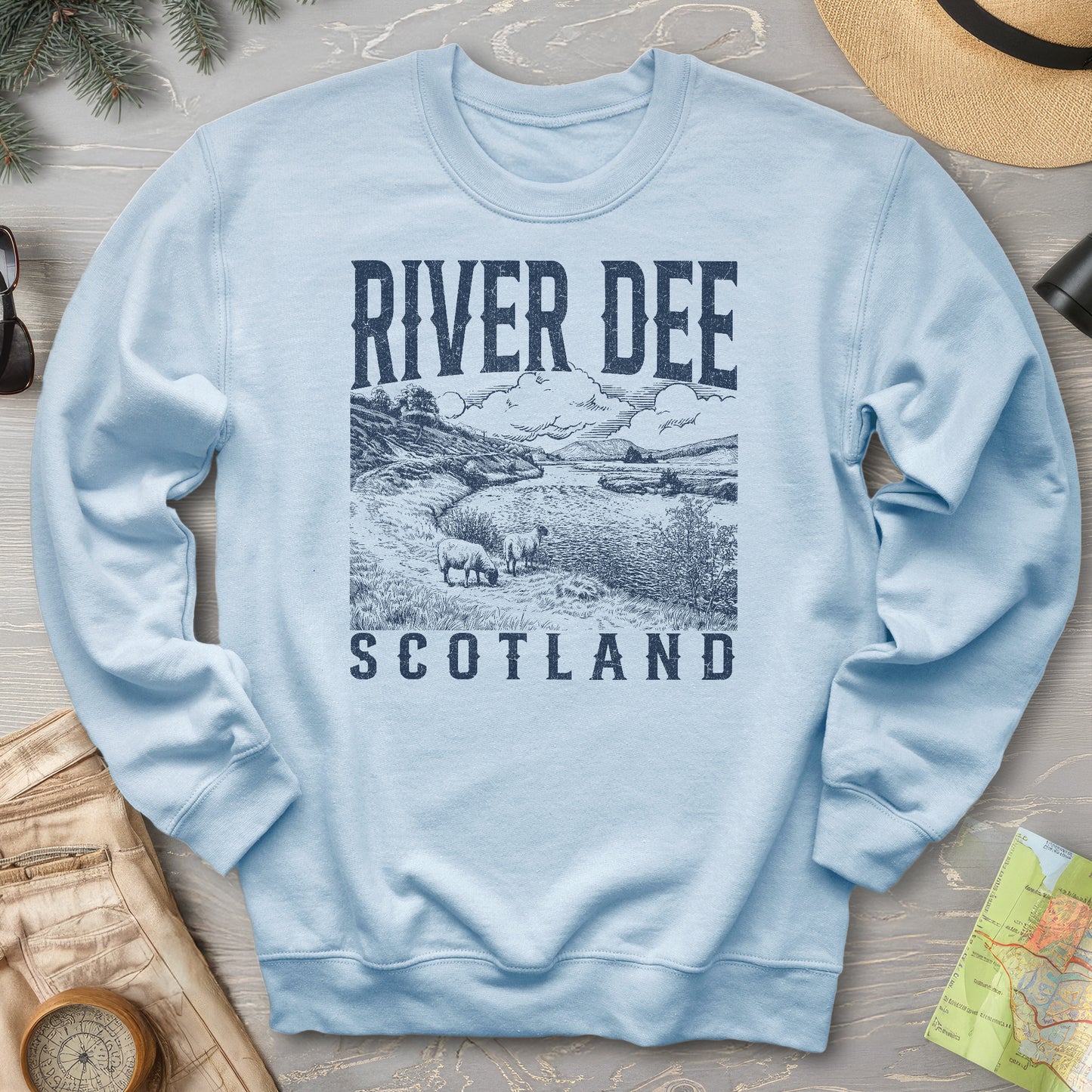 River Dee Scotland Sketch Sweatshirt