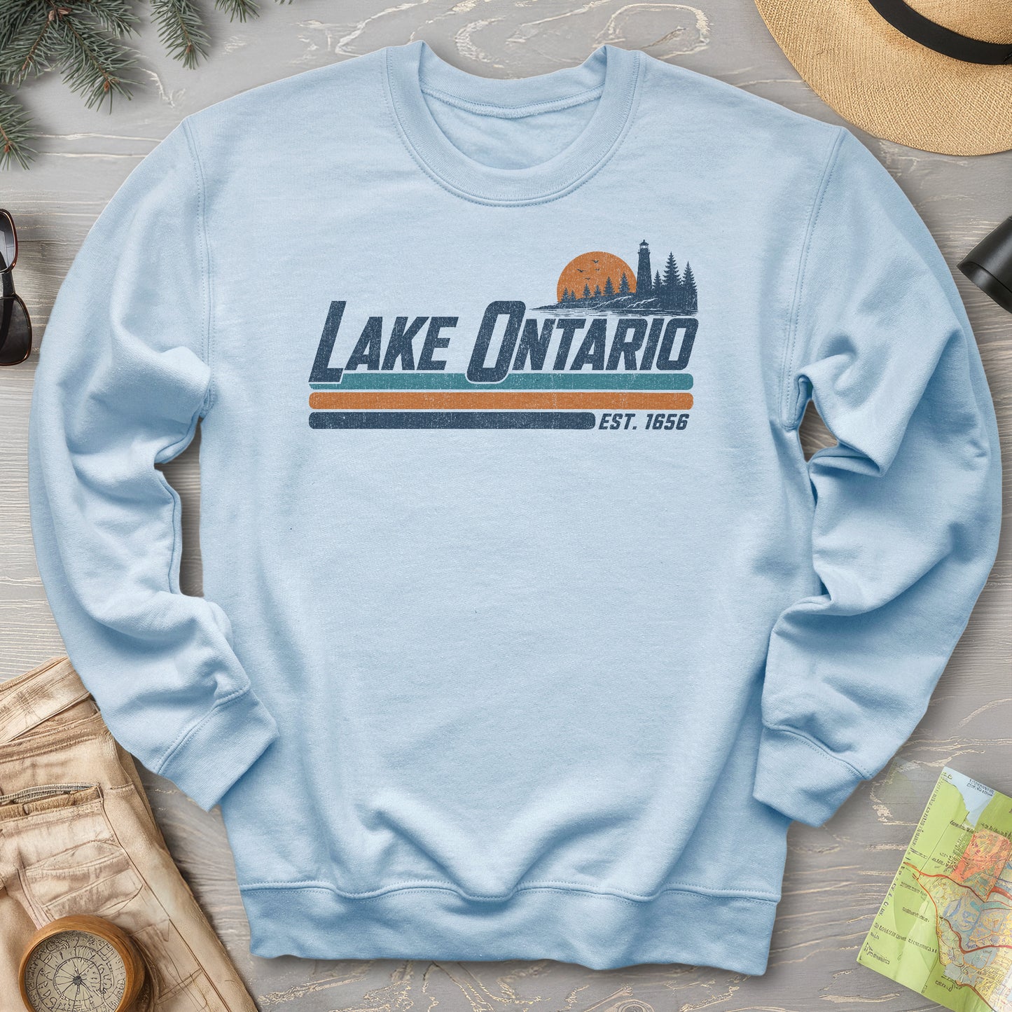 Lake Ontario Retro Stripe Sweatshirt