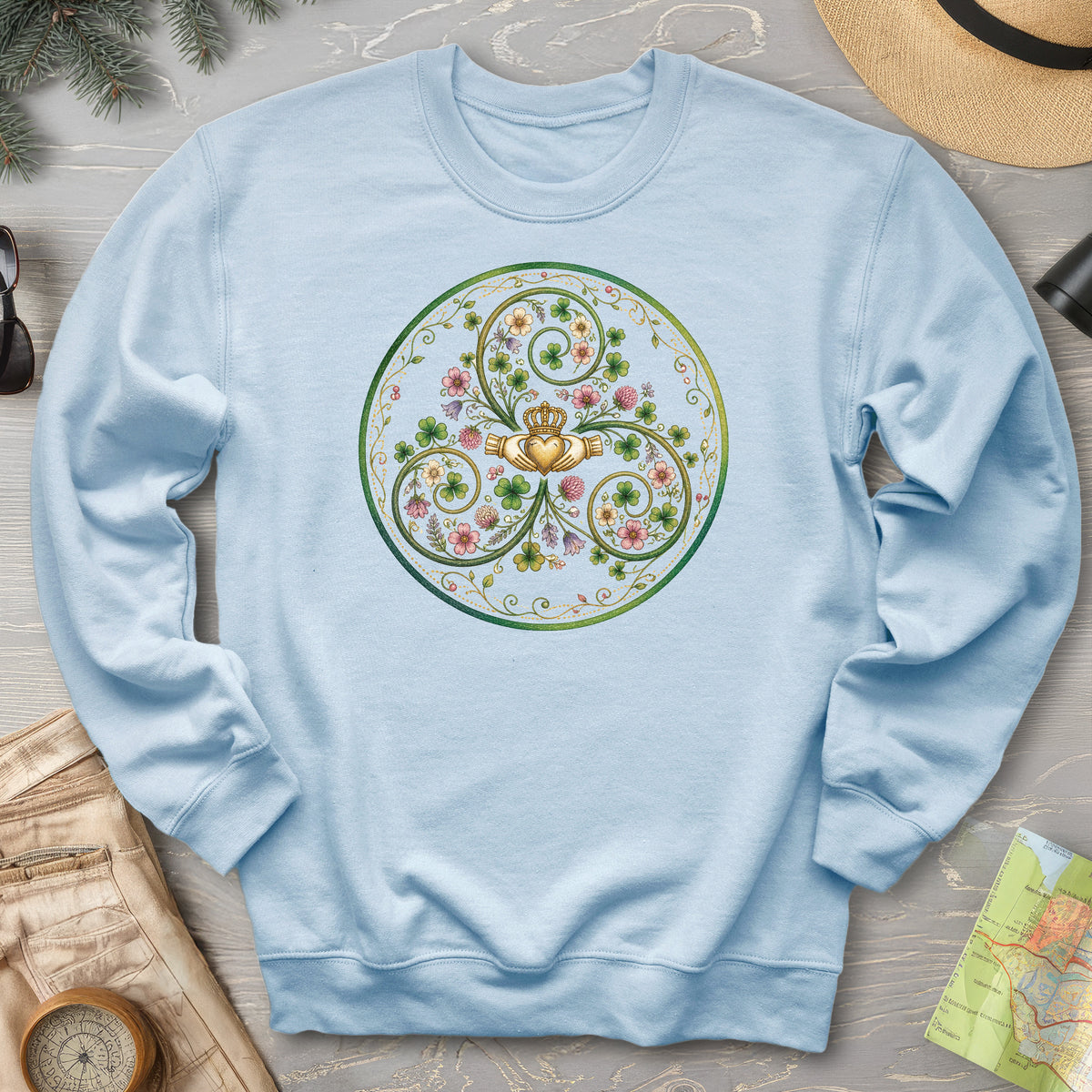 Claddagh Floral Triskele Sweatshirt