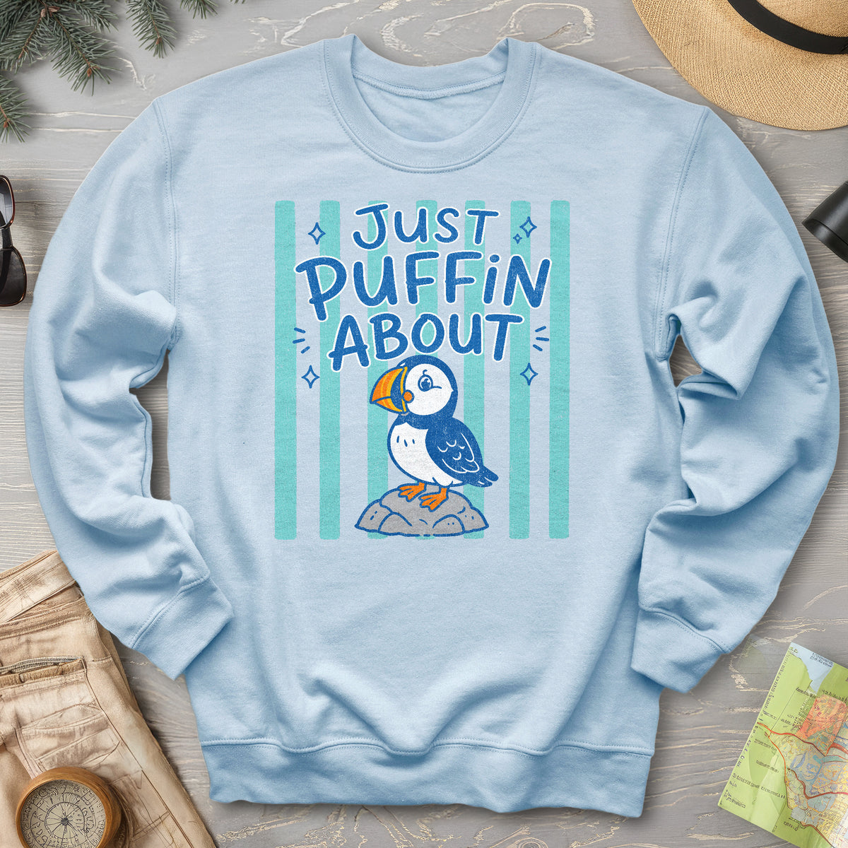 Just Puffin About Stripes Sweatshirt