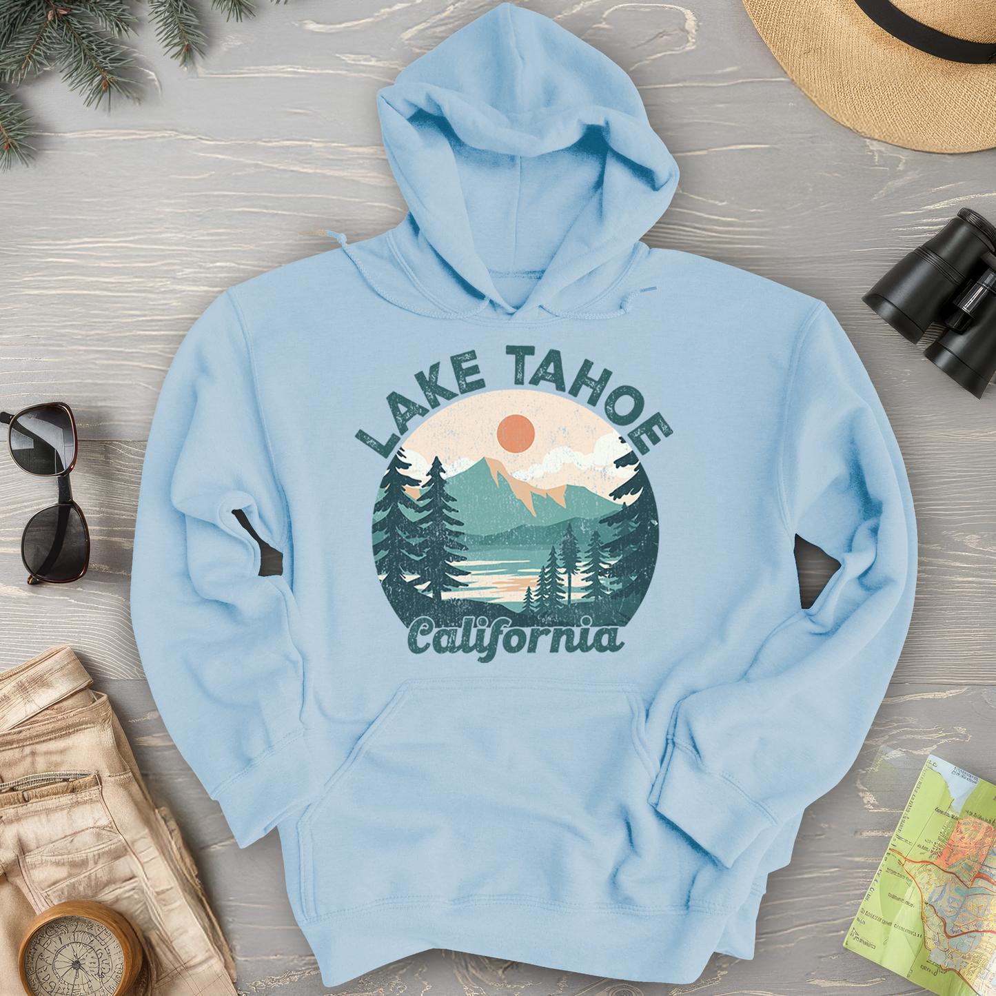 Lake Tahoe California Circle Hoodie
