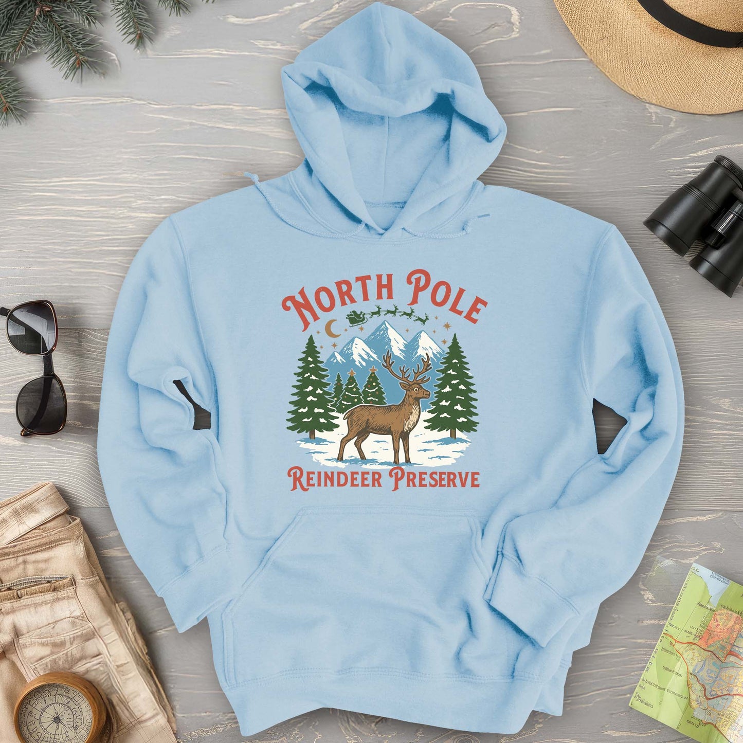 North Pole Reindeer Preserve Hoodie