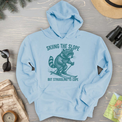 Skiing the Slope Raccoon Hoodie