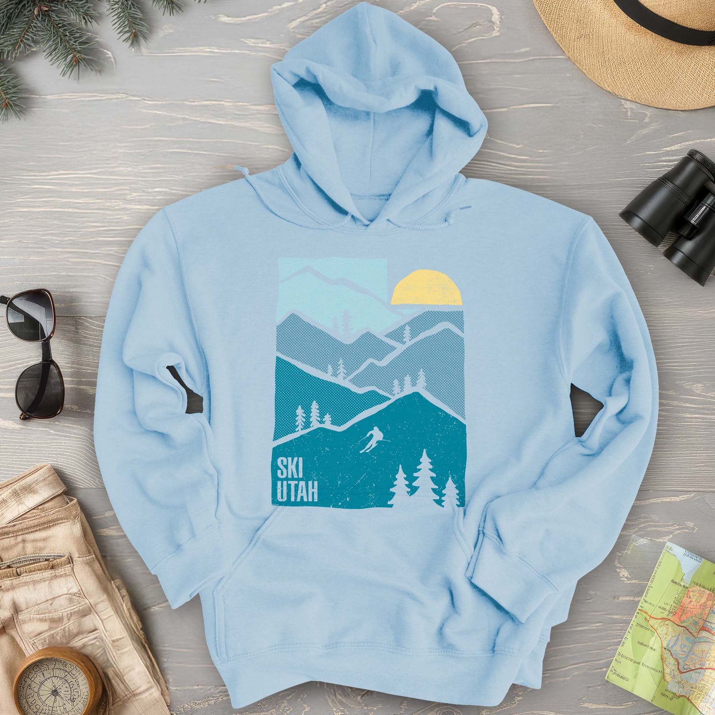 Ski Utah Mountains Hoodie