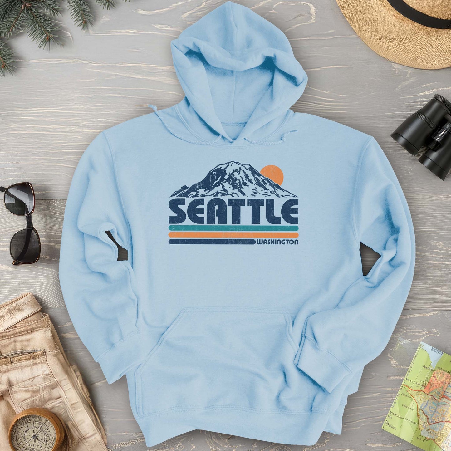 Seattle Retro Stripe Hoodie