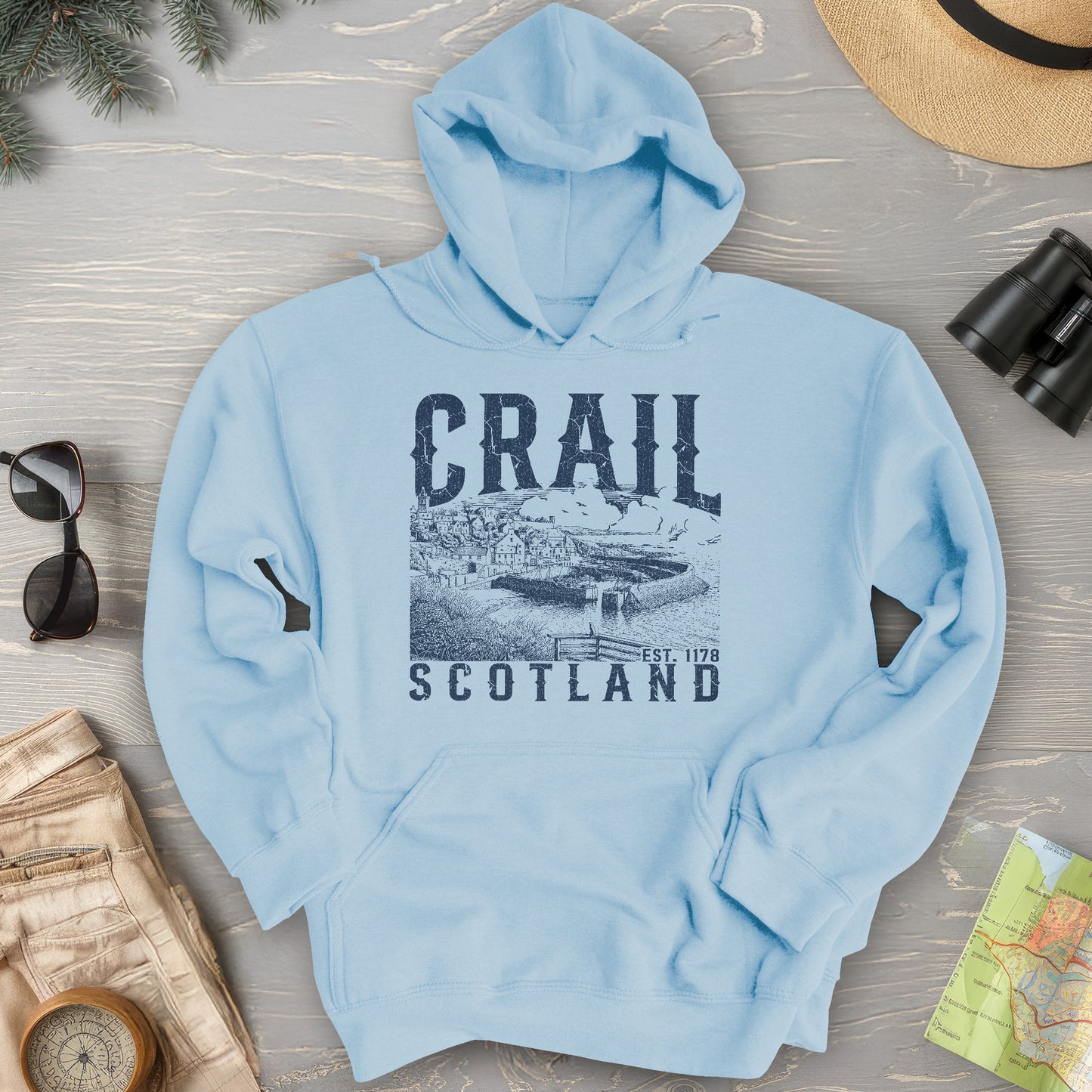 Crail Scotland Sketch Hoodie