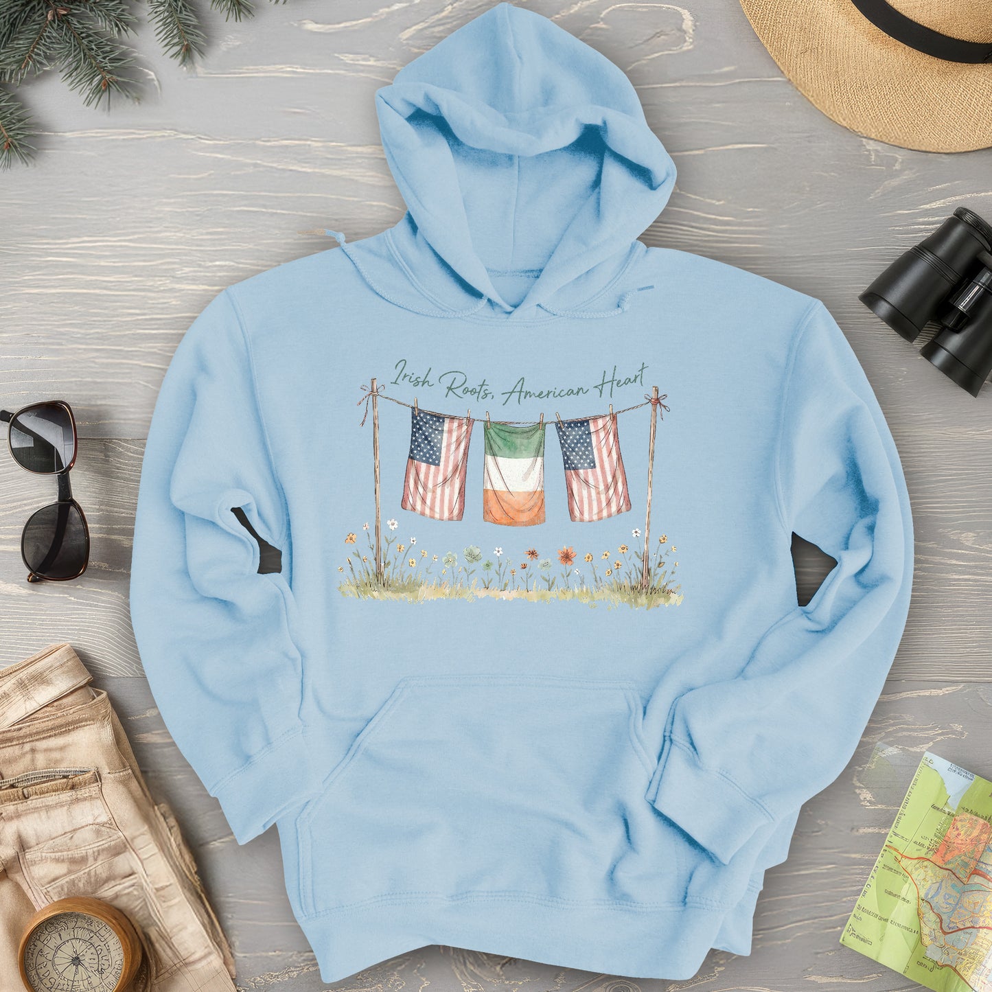 Irish Roots American Heart Hoodie
