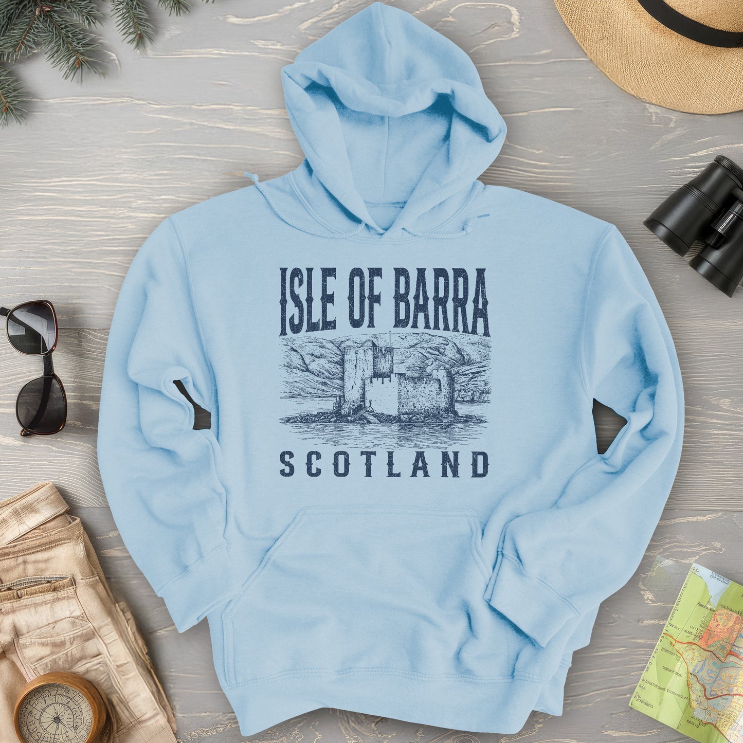 Isle of Barra Scotland Sketch Hoodie