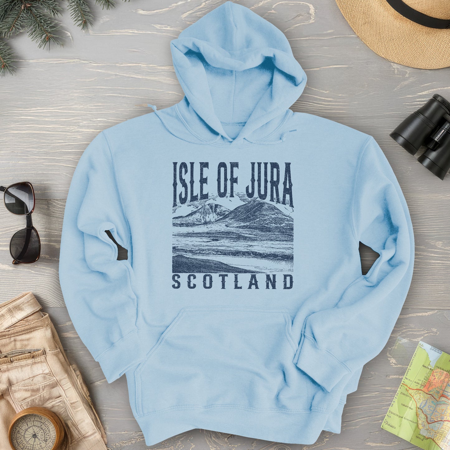 Isle of Jura Scotland Sketch Hoodie